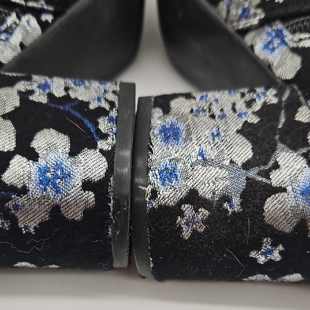 SO Floral Embroidered Ankle Boots - Black and Blue - Picture 9 of 14